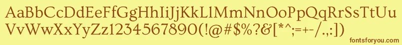 OvoRegular Font – Brown Fonts on Yellow Background