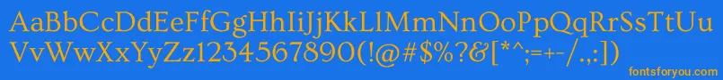 OvoRegular Font – Orange Fonts on Blue Background