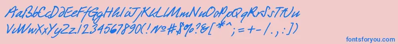 Quickpen Font – Blue Fonts on Pink Background