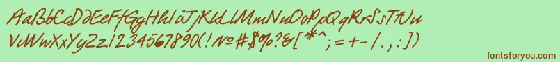 Quickpen Font – Brown Fonts on Green Background