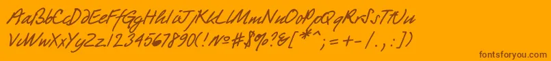 Quickpen Font – Brown Fonts on Orange Background