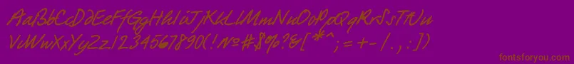 Quickpen Font – Brown Fonts on Purple Background