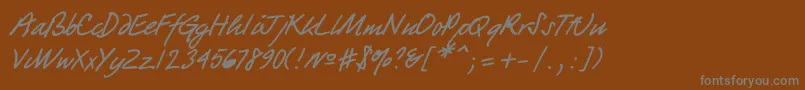 Quickpen Font – Gray Fonts on Brown Background