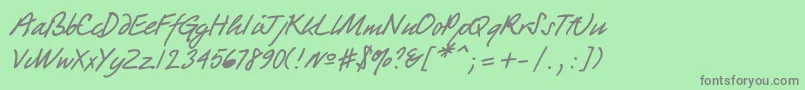 Quickpen Font – Gray Fonts on Green Background