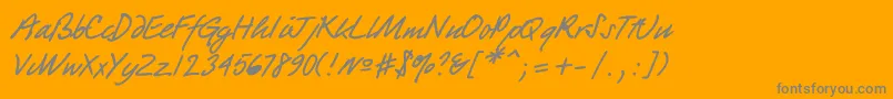 Quickpen Font – Gray Fonts on Orange Background