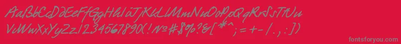 Quickpen-fontti – harmaat kirjasimet punaisella taustalla