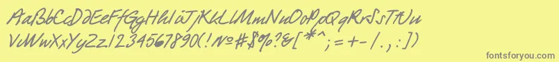 Quickpen Font – Gray Fonts on Yellow Background