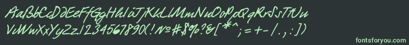 フォントQuickpen – 黒い背景に緑の文字