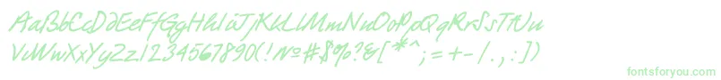 Quickpen Font – Green Fonts on White Background