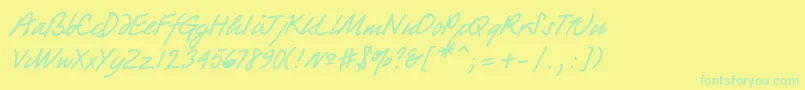 Шрифт Quickpen – зелёные шрифты на жёлтом фоне
