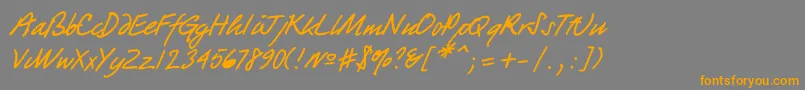 Quickpen Font – Orange Fonts on Gray Background