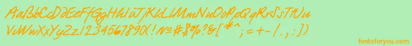 More about Quickpen Font Quickpen Font – Orange Fonts on Green Background