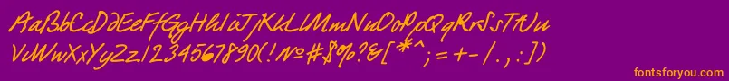 Quickpen Font – Orange Fonts on Purple Background