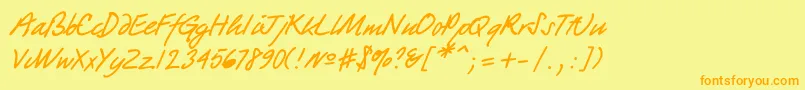 Quickpen Font – Orange Fonts on Yellow Background