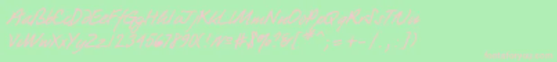 Quickpen Font – Pink Fonts on Green Background