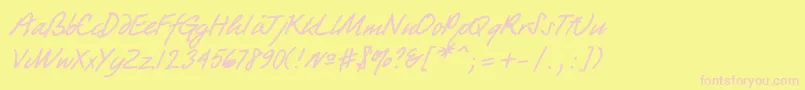 Quickpen Font – Pink Fonts on Yellow Background