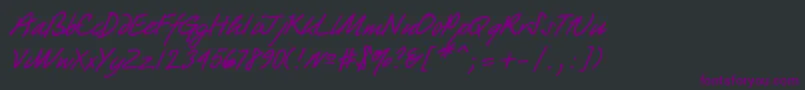 Quickpen Font – Purple Fonts on Black Background
