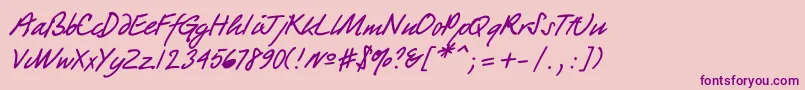 Quickpen Font – Purple Fonts on Pink Background