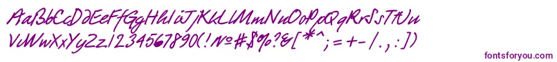 Quickpen Font – Purple Fonts on White Background