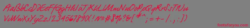 Quickpen Font – Red Fonts on Gray Background