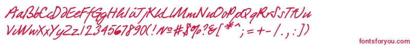 Quickpen Font – Red Fonts on White Background