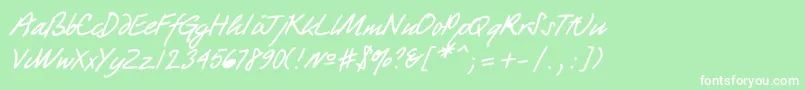 Quickpen Font – White Fonts on Green Background