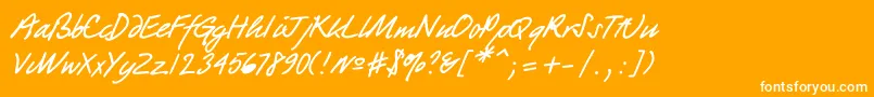 Quickpen Font – White Fonts on Orange Background