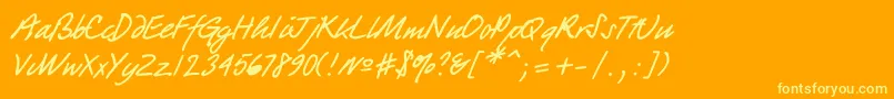 More about Quickpen Font Quickpen Font – Yellow Fonts on Orange Background