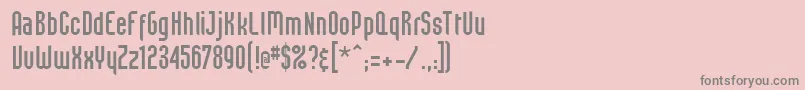Ft13-fontti – harmaat kirjasimet vaaleanpunaisella taustalla