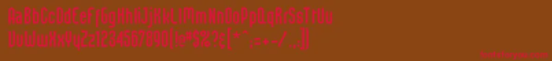フォントFt13 – 赤い文字が茶色の背景にあります。
