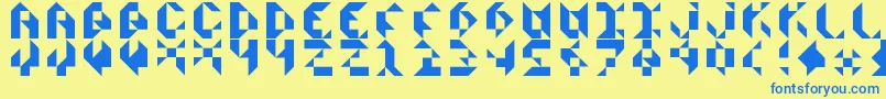 ScissorsCutsPaper Font – Blue Fonts on Yellow Background