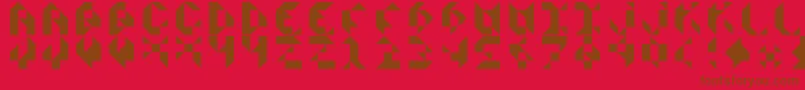 フォントScissorsCutsPaper – 赤い背景に茶色の文字