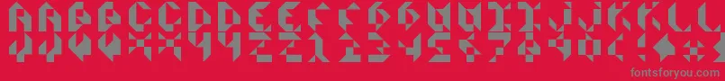 ScissorsCutsPaper-Schriftart – Graue Schriften auf rotem Hintergrund