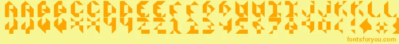 ScissorsCutsPaper Font – Orange Fonts on Yellow Background