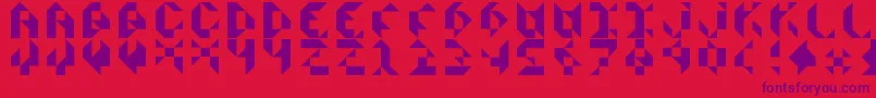 ScissorsCutsPaper-Schriftart – Violette Schriften auf rotem Hintergrund