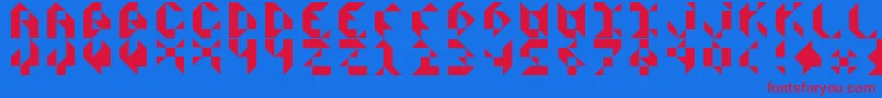 ScissorsCutsPaper Font – Red Fonts on Blue Background
