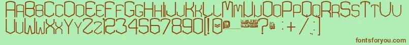 フォントKardonExtra – 緑の背景に茶色のフォント