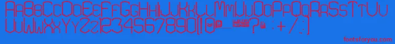 KardonExtra Font – Red Fonts on Blue Background