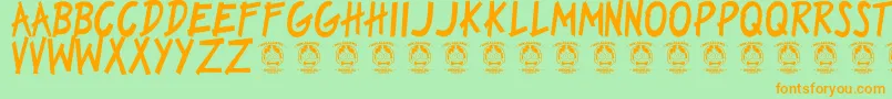 Dilove Font – Orange Fonts on Green Background