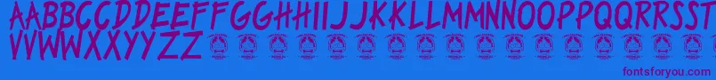 Dilove Font – Purple Fonts on Blue Background