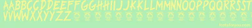 Dilove Font – Yellow Fonts on Green Background