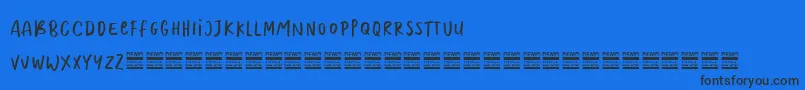 MoolrysDemo Font – Black Fonts on Blue Background