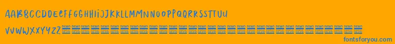 MoolrysDemo Font – Blue Fonts on Orange Background