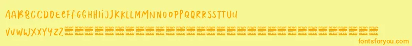 MoolrysDemo Font – Orange Fonts on Yellow Background