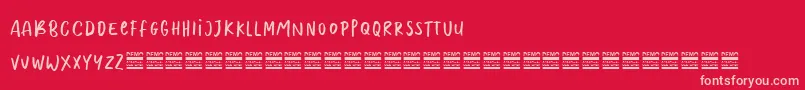 MoolrysDemo Font – Pink Fonts on Red Background