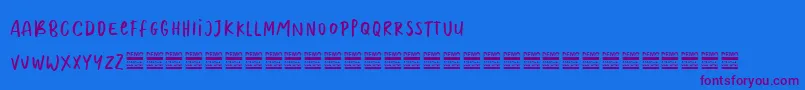 MoolrysDemo-Schriftart – Violette Schriften auf blauem Hintergrund