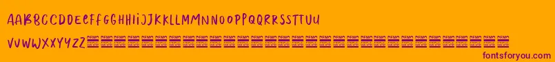 MoolrysDemo Font – Purple Fonts on Orange Background