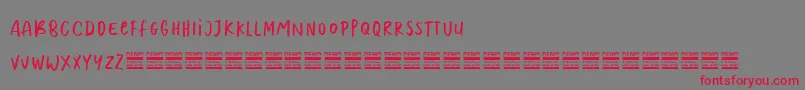 MoolrysDemo Font – Red Fonts on Gray Background