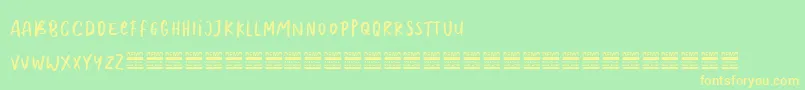 MoolrysDemo Font – Yellow Fonts on Green Background