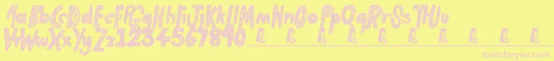 GoldenStar Font – Pink Fonts on Yellow Background